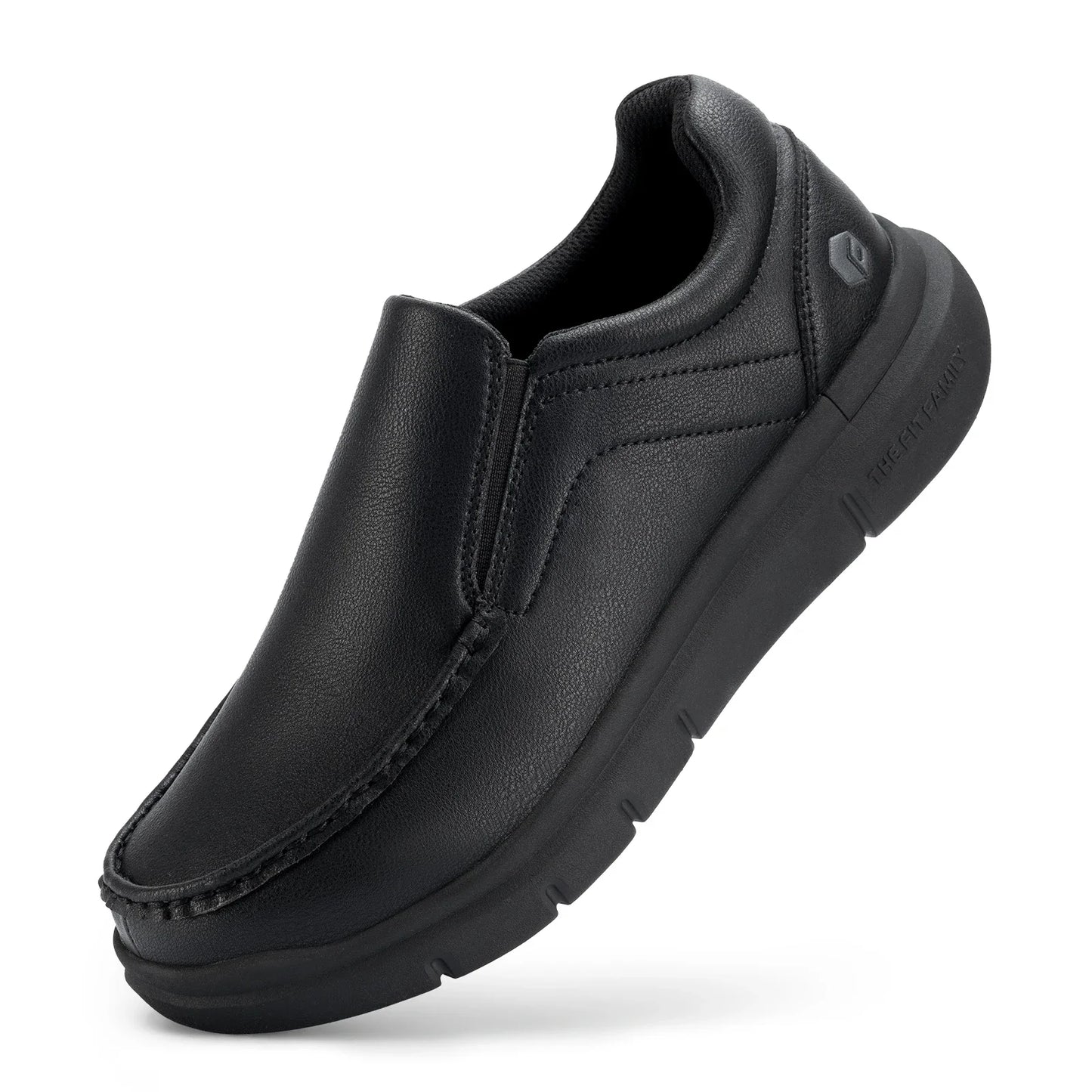 Men'S Slip-On Casual Shoes Leather Shoe Wide Width 2E Lightweight For Swollen Feet With Arch Support Pain Relief