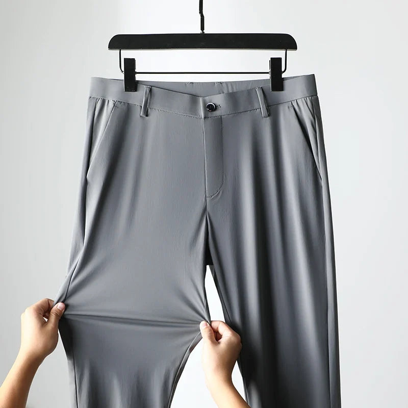 High Elastic Ultra-thin Casual Pants Men's Quick-drying Comfortable Soft Business Korean Spring Summer Trousers Brand Clothes