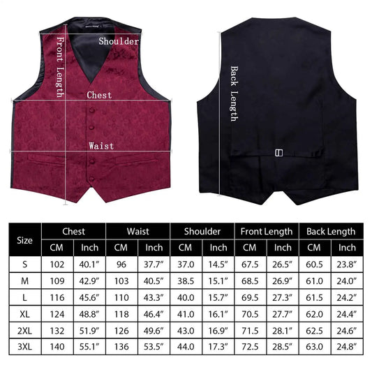 Men's 5-Piece Suit Set Vest/ tie/ bow tie/pocket handkerchief/cufflinks Complete set of formal and wedding accessories Business
