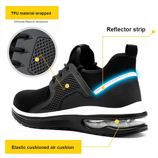 Steel Toe Safety Shoes Men Puncture Resistant Men's Work Shoes Lightweight Men Shoes Safety Bootss Men's Sports Shoes