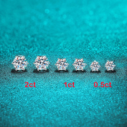 Screw Thread 1-4CT Moissanite Earring Studs for Women Men Solitaire Ear Stud 100% S925 Solid Silver White Gold Plated