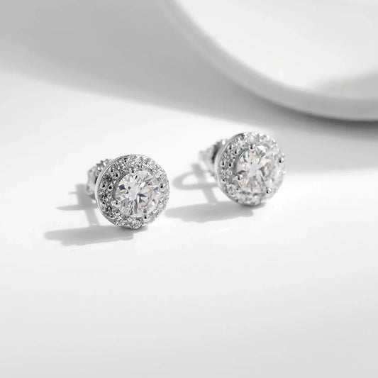1.00CT Moissanite Earrings For Women 925 Sterling Silver Classic Round Prong Setting D Color Lab Diamonds Wedding Jewelry