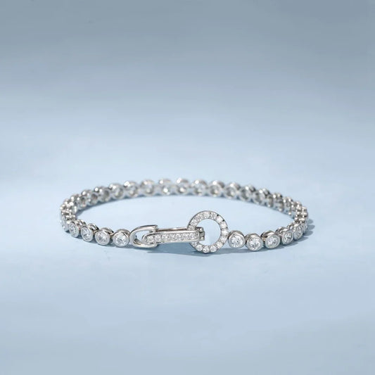 100 % argent sterling 925, bracelet chaîne en moissanite de synthèse, pour femme, bijoux de boutique, pour fête et mariage