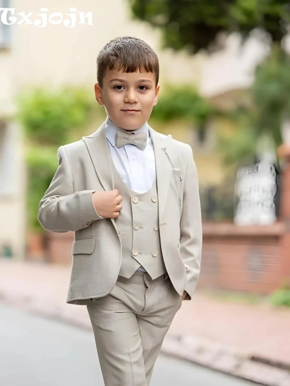 Newest Boys Suits Peak Lapel 3 Pieces Wedding Ring Bearer Outfit Classic Comfortable Kids Suit Set Performance Tuxedo