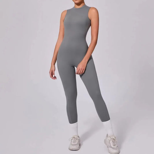 Women's High Elasticity Sports Jumpsuit Yoga Set Fitness Combination Lift Buttocks Bare Back Gym Sexy Romper for Active Women