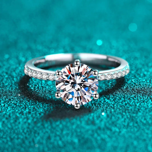 2ct D VVS1 Color Moissanite Engagement Ring For Women 925 Sterling Silver with Gold Plated Rings Wedding Jewelry Bands