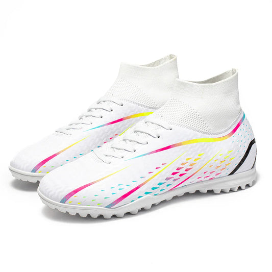 Classic TF Turf football shoes PU Fabric Comfort Upper Rubber Abrasion Resistant Sole Unisex Kids Sports Sneakers