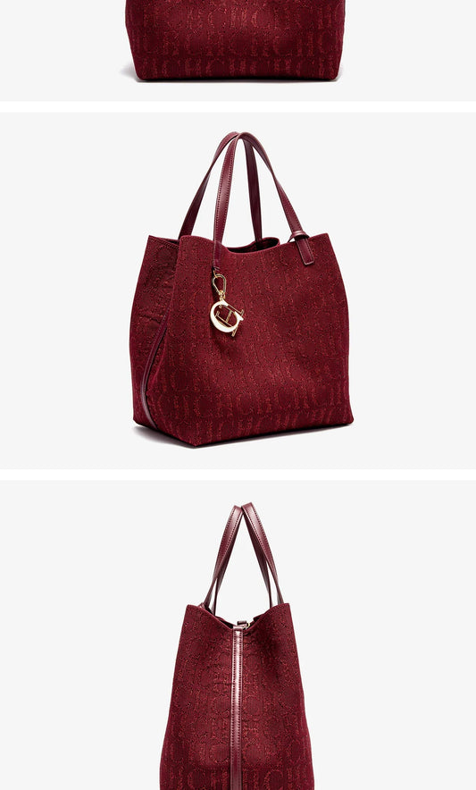 Women's Handbag New Solid Color Flyknit Tote Bag Business Commuter Women's Bag