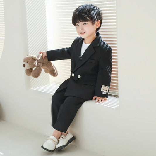 Handsome Kids Casual Suits 3 Pieces Stage Performance Wear,Spring Autumn Boys Suit Set Holiday Outfit 80-150cm