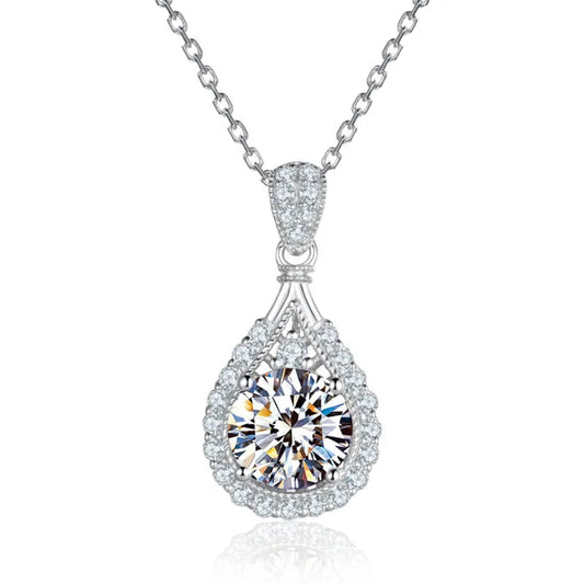 Luxury 925 Sterling Silver Real 5ct Moissanite Pendant Necklace for Women Anniversary Party Diamond Necklaces Fine Jewelry