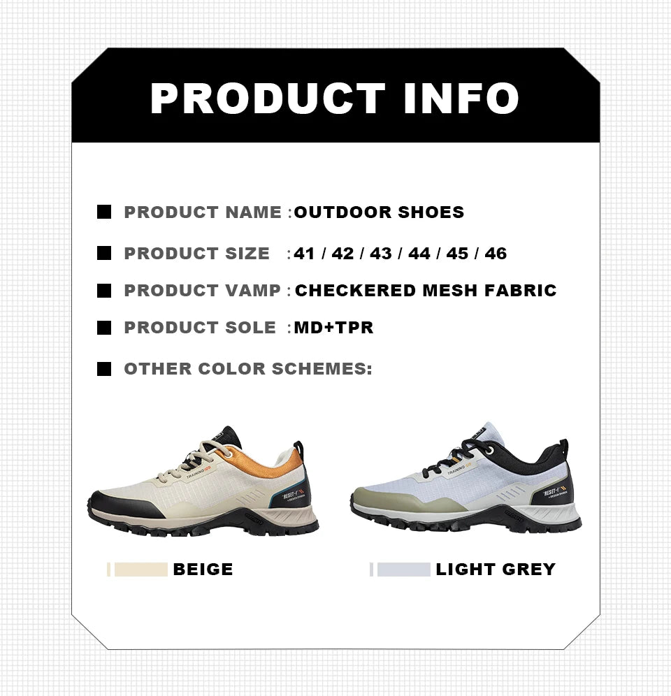 Men Hiking Shoes New Outdoor Climbing Waterproof Non-slip Wear-resistant Sneakers Male Casual Lace-Up Walking Shoes 