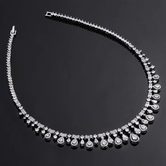 2025 New 4-piece Ring Cubic Zirconia Bridal Wedding Jewelry Set, Dubai Nigeria Crystal Wedding Jewelry Set