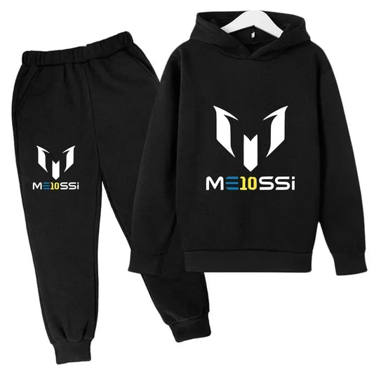 Autumn Football Star Messi 3-12Y Children Hoodies Sets Pants Suit 2 Pcs Sets Kids Boy Girl Clothing Casual Fashion Tracksuits