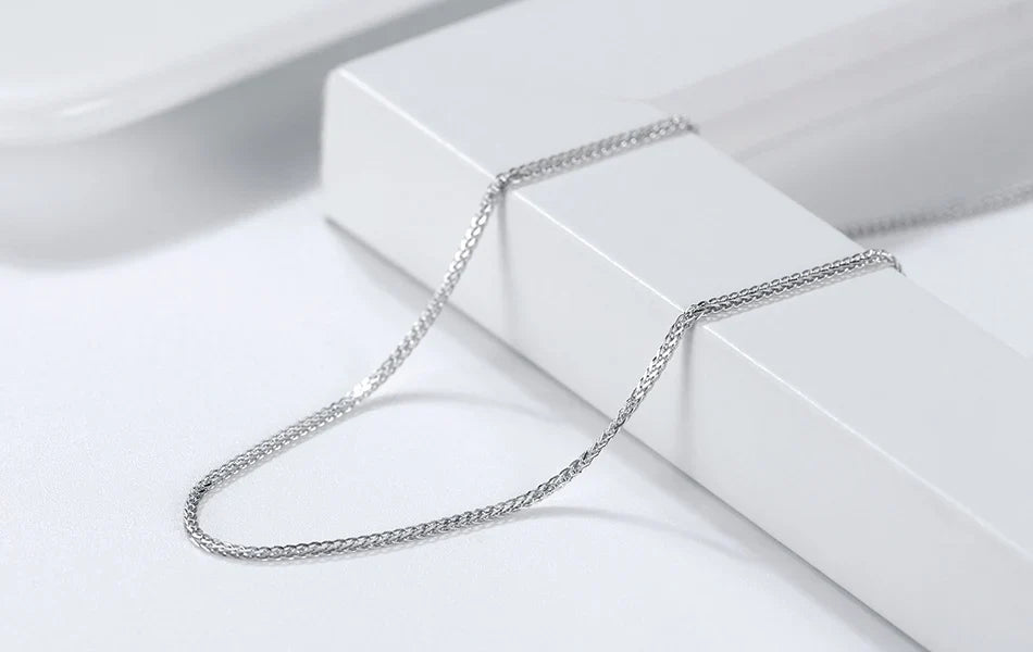 925 Sterling Silver Italian Handmade 1.2/1.6/2.0mm Chopin Chain Necklace for Women Fashion Basic Neck Chain Jewelry SC53