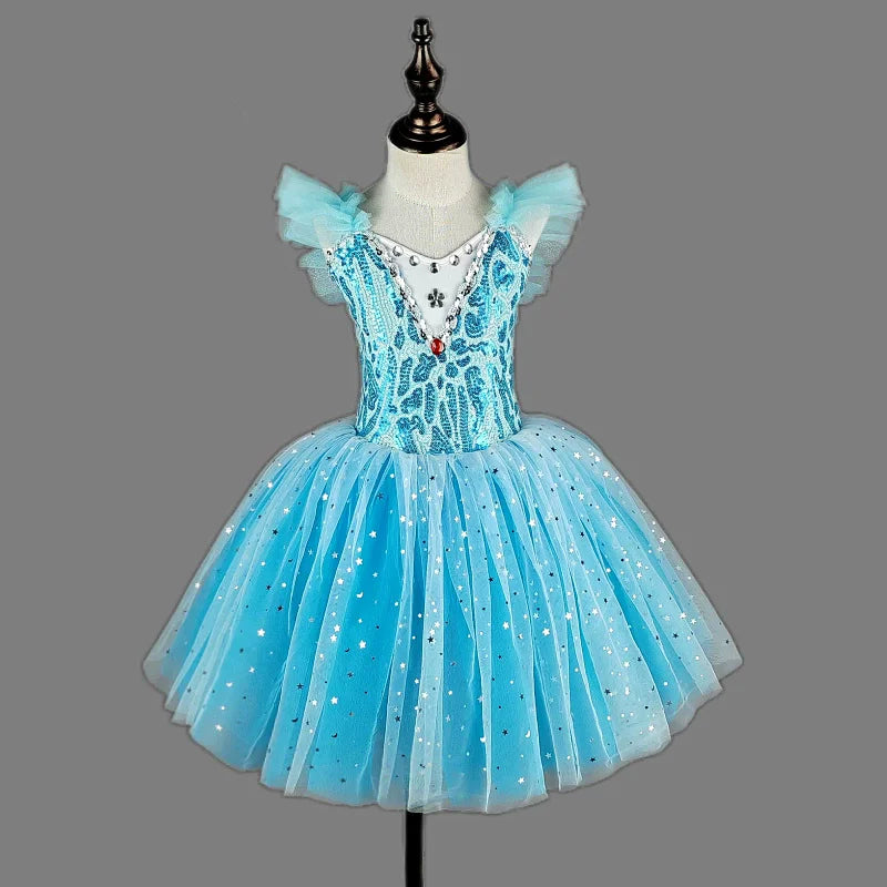 Children's Ballet Skirt Dance Girls Dress Tutu Performance Costume Flower Princess Ballet Girl Clothing Vestidos Kids Ballerine