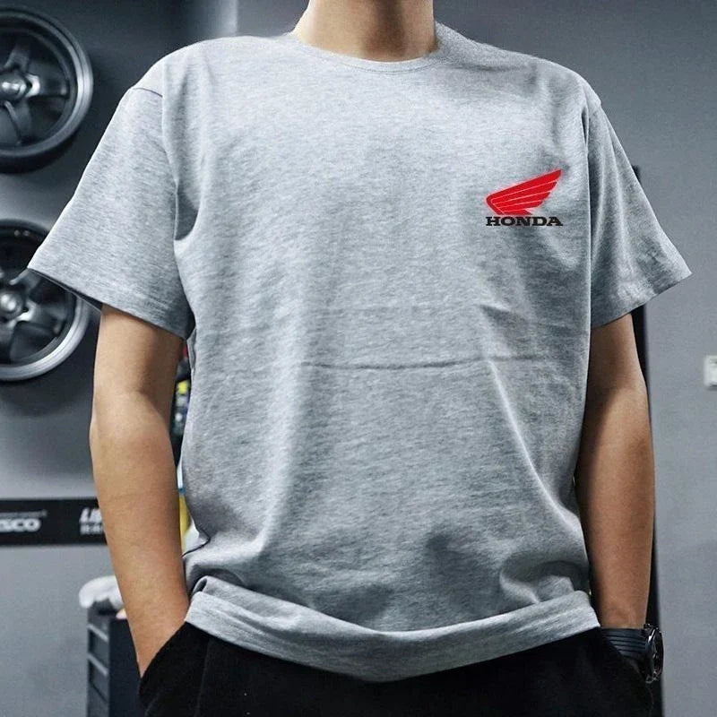 Men's and Women's T-shirts Summer Locomotive Motorcycle Rider Riding CBR Gold Wing Racing Short-sleeved Cultural Shirt Ins