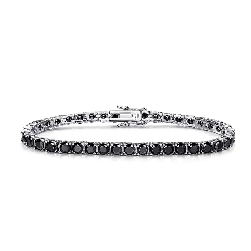 3/4/5MM Black Moissanite Tennis Bracelet for Women Hip Hop Full Diamond Men's Bracelet 100% 925 Sterling Silver Wholesale