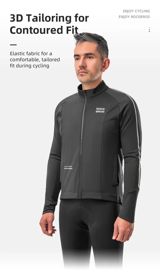 Bicycle Jersey Fall/Winter Fleece Cycling Clothing Thermal Long Sleeve Cycling Clothing Warmer Windproof Sportswear