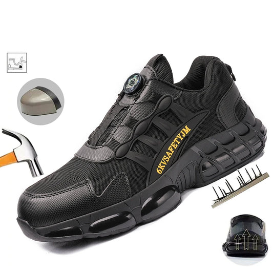 Indestructible Steel Toe Protective Safety Shoes Slip Resistant Abrasion Resistant Work Shoes Men Tough Comfortable Sneaker 