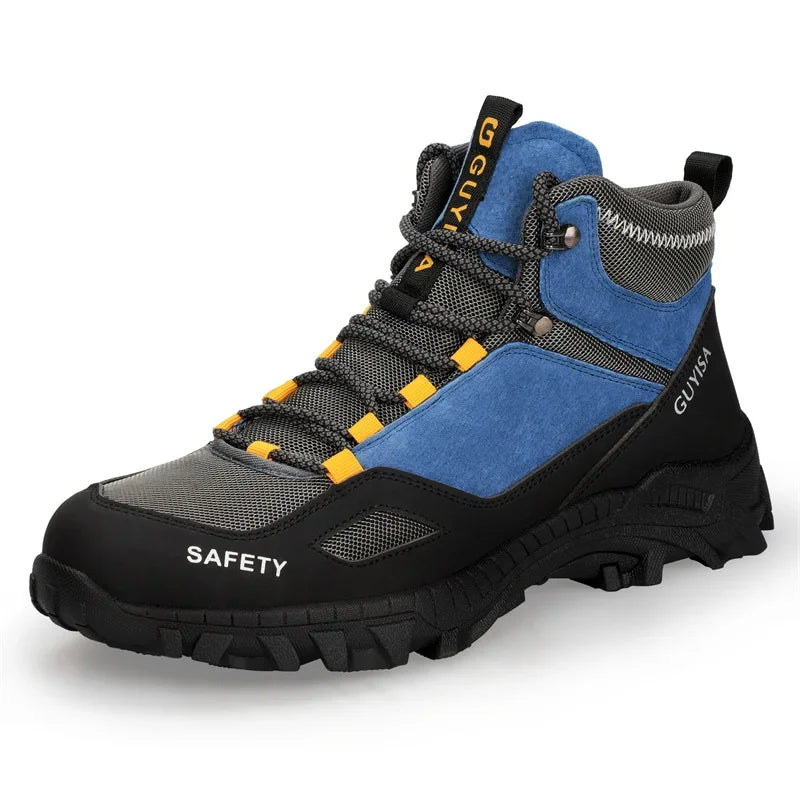 New Fashion 2026 High Top Safety Work Shoes Men Sneakers Steel Toe Cap Anti-puncture Indestructible Construction Site Boots