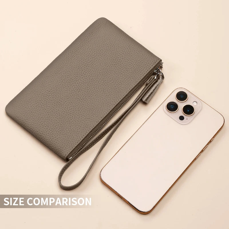 2025 New Vintage Minimalist Genuine Leather Wallet Large Capacity Coin Pocket Men's Fashionable Casual Dual-Use Halloween/Christ