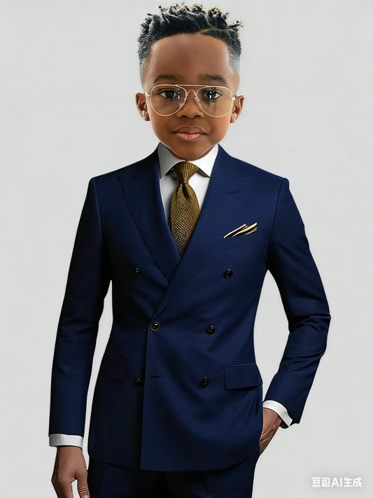 Many Colors Boys Slim Fit Suits 2 Pieces Jacket Pants Banquet Party Wear Long Sleeve Handsome Kids Suit Set Wedding Outfit