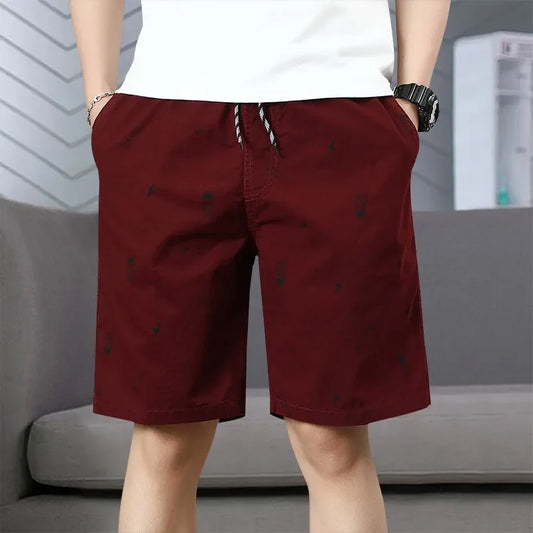 Men‘s Streetwear Casual Shorts Holiday Bermuda Shorts Elastic Waist Golf Shorts Relaxed Fit Cotton Drawstring Sweat Shorts