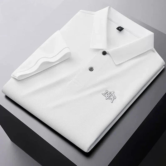 Designer brand 100%cotton short sleeve polo shirt summer trend letter embossed lapel top casual golf T-shirt business men's wear