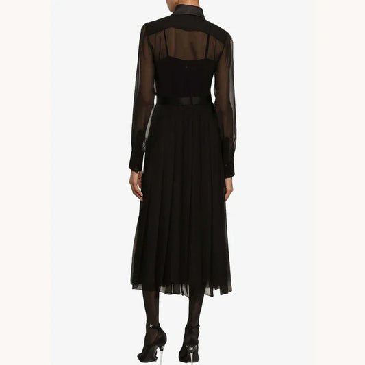 Customized Sexy Elegant Chiffon Midi Shirt Dress A-Line Evening Dresses Formal Exquisite High Quality Prom Party Gowns for Women