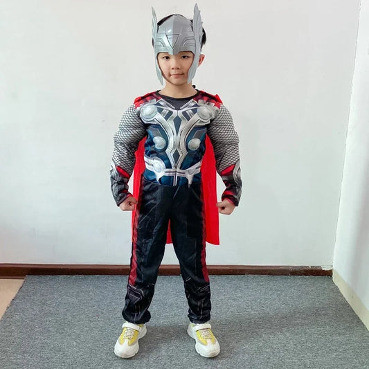 Thor Muscle Anime Smile Hero Cosplay Costume, Combinaison, Marteau Everak, Ensemble Complet, Costumes d'Halloween et de Carnaval