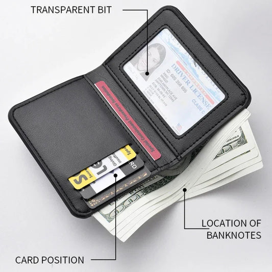 1 pc nouveau porte-cartes de crédit en cuir PU souple ultra-mince, petit portefeuille court vertical de haute qualité pour hommes