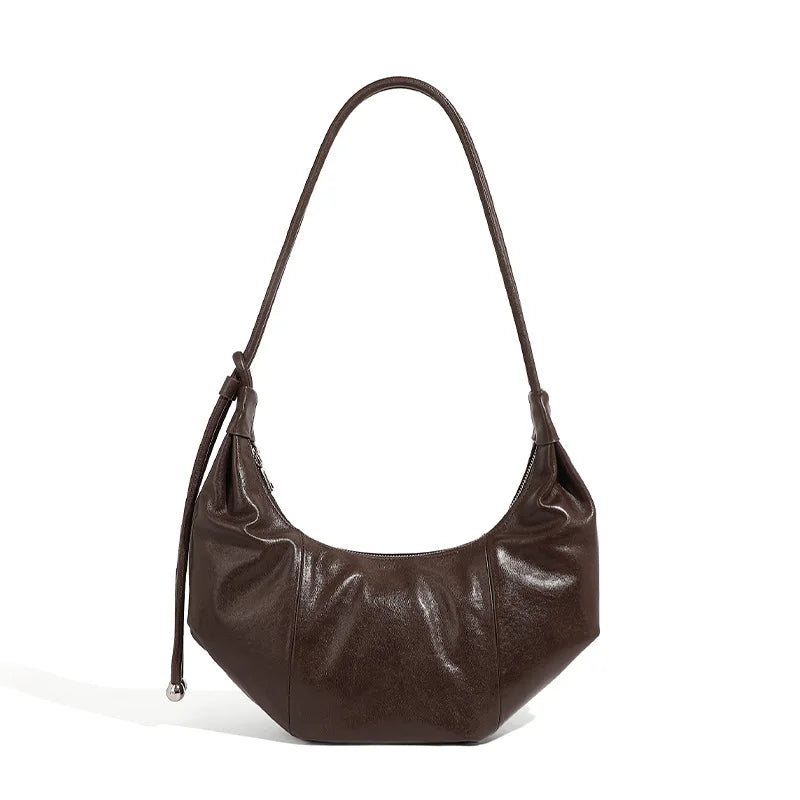 Dumpling bag leather bag Soft Leather Large Capacity minimalist shoulder bag women female luxury moon bag handbag