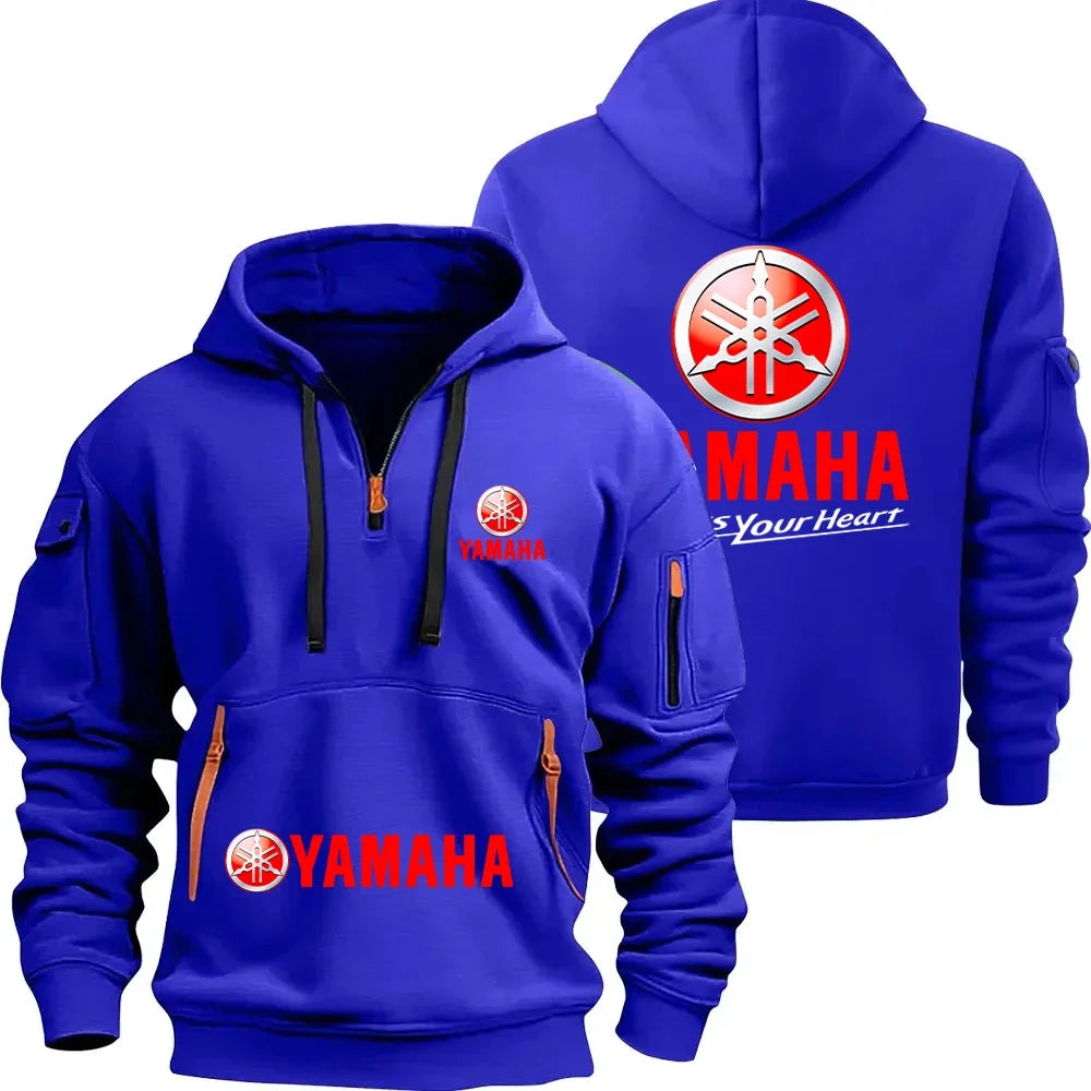 Yamaha Motorcycle Racing Team Men's Half Zipper Hoodie Spring Pullover Sweatshirt New 2026 Sports Clothing for Male