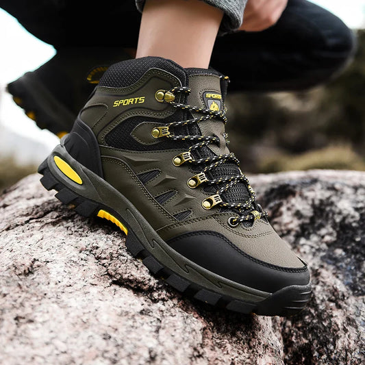 Outdoor Waterproof Hiking Boots Men's Women's Spring And Autumn Hiking Wear-resistant Mountain Sports Boots Hunting Sports Shoes