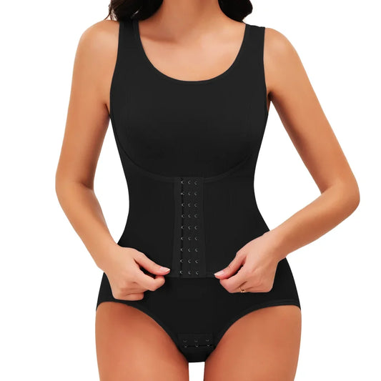 Women Bodysuit Shapewear with Hooks Belts Tummy Control Fajas Body Shaper Waist Trainer Belly Slimming Cincher Corset Tops