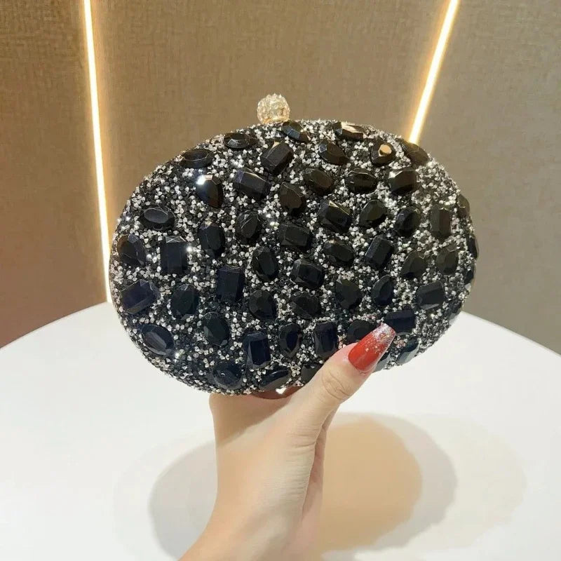 Golden Birthday Party Luxury Crystal Silver Diamond Evening Bags Women Party Purse Wedding Pink Bridal Boutique Clutch Bags