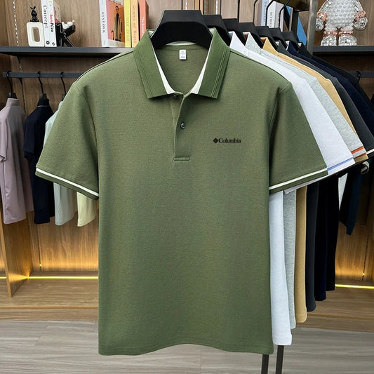 Summer hot search brand new 100% pure cotton comfortable polo shirt personalized men's letter embroidery best-selling short top