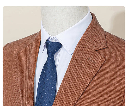 High Quality Formal Business Office Men's Suits Slim Fit Lapel Solid Color Suit(jacket+Vest+Pants)Casual Office Suit