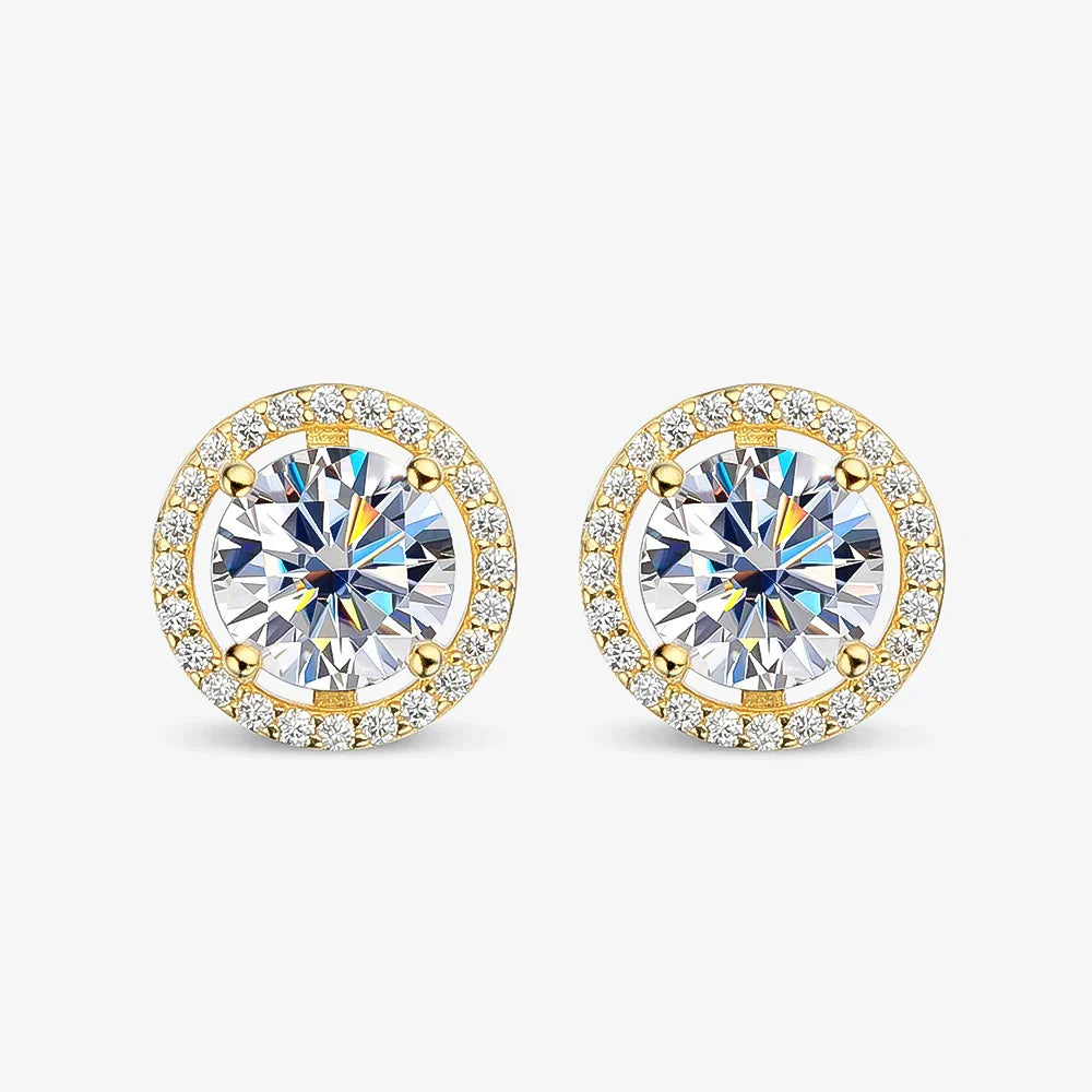Trendy 1-4CT Full Moissanite Stud Earrings For Women Party Bridal Fine Jewelry S925 Sterling Silver Diamond Earring