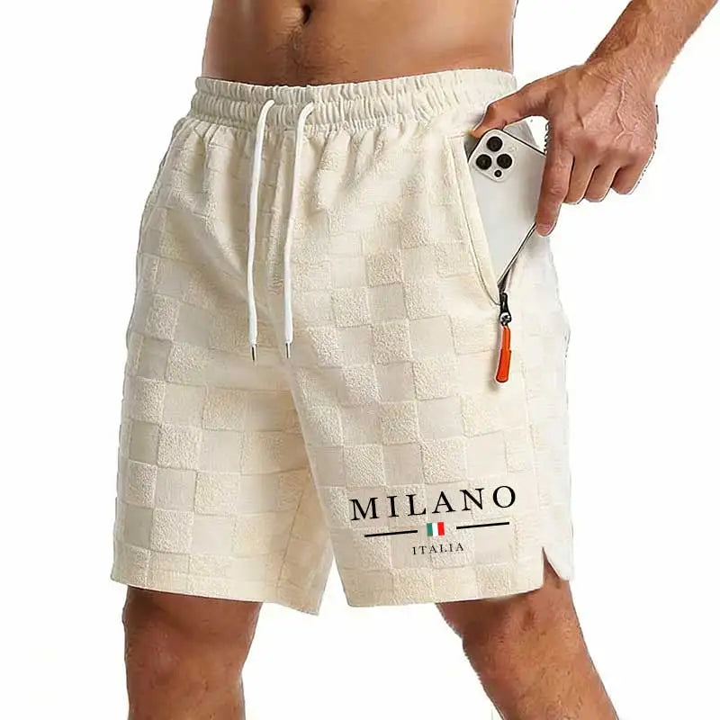New Summer Men Zipper Pocket Sweatpants Casual Shorts Men's Beach Shorts Basketball Short Trousers Print Label Sportswear Men