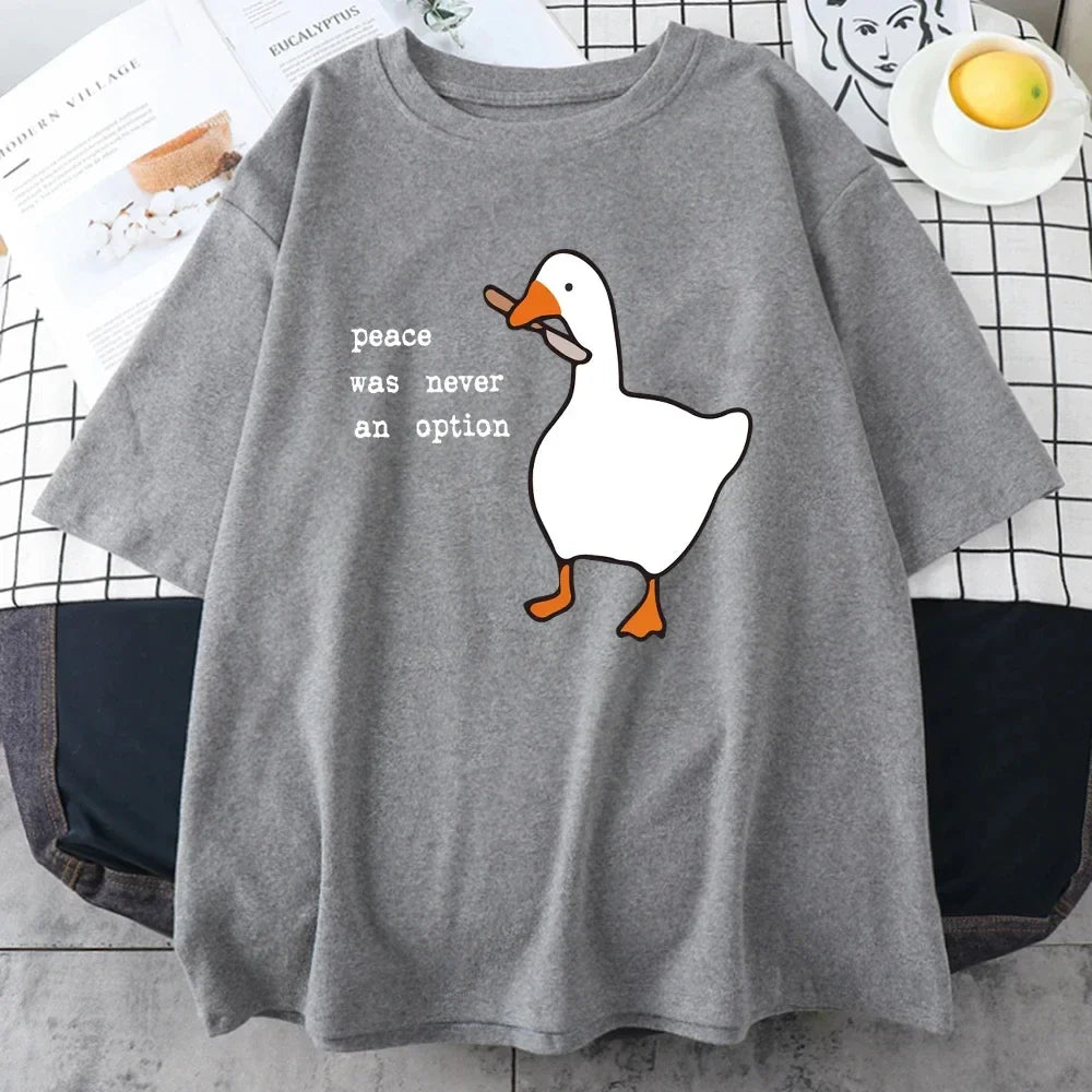 Peace Was Never An Option Prints Mans Tee Clothing Creativity All-math Women T-Shirt Tops women Clothing T-Shirt Y2K top