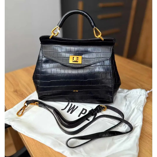 Spring&Autumn buckle bag niche fashion genuine leather shoulder crossbody bag buckle high-end versatile Women handbag