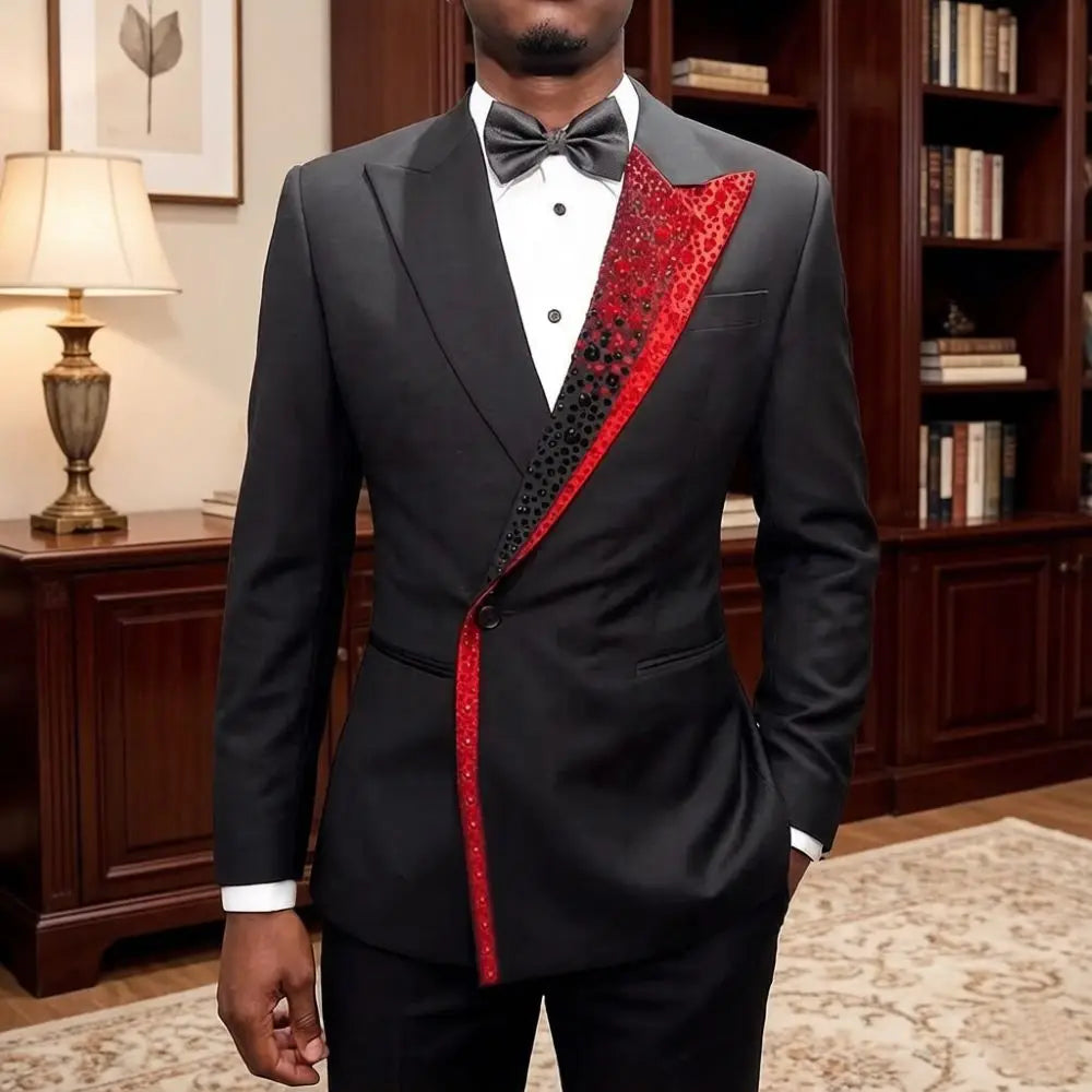 Men Beaded Slim Fit 2 Pieces Wedding Prom Mix Match Designer Style Suit Separates Groom Banquet For Special Occasion Wear
