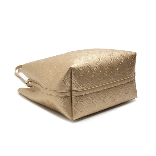 Solid Color Women's Bucket Bag Classic Luxury Letter Printing Simple Commuting Large Capacity Women's Handbag