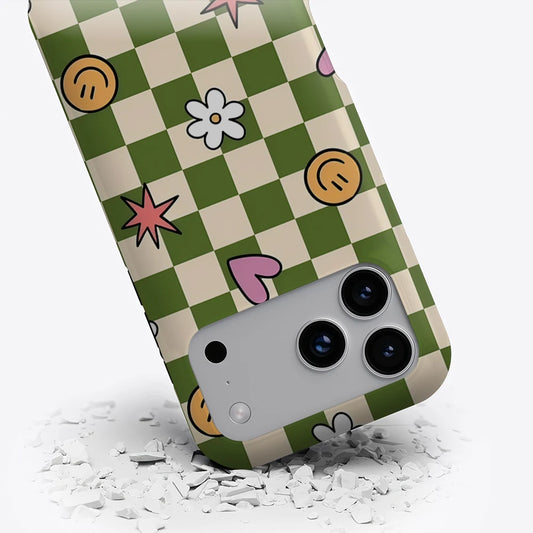 Checkered Joy Phone Case for Magnetic Phone Case for IPhone 17 16 15 14 13 Pro Max Plus Single Double-layer Tough Case