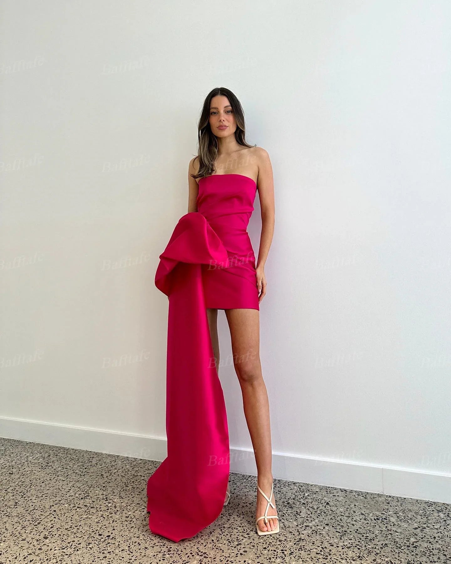 Sheath Women Mini Prom Party Dresses Strapless Pleat Formal Wedding Dress For Bridesmaid Cocktail Gowns Customized