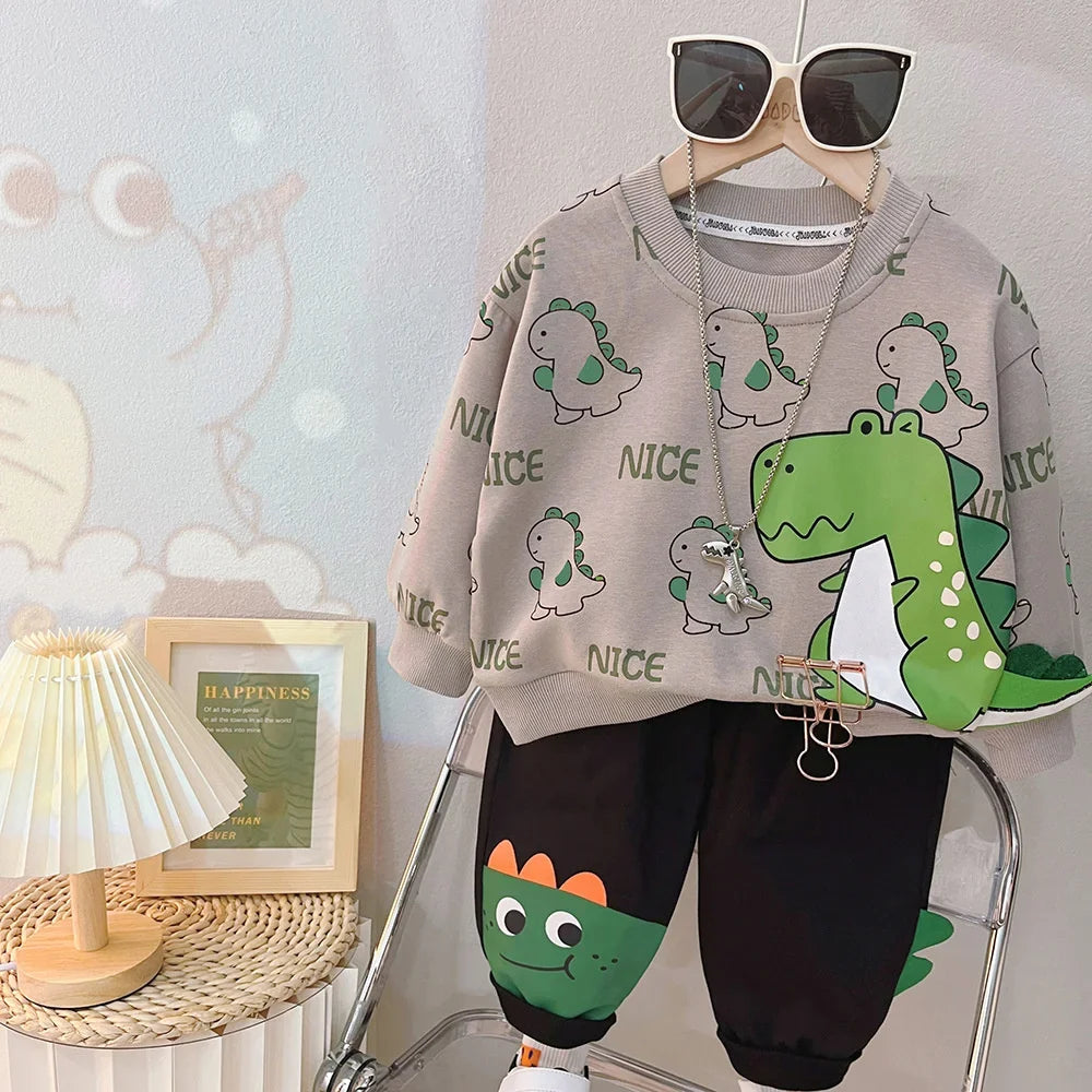 New Spring Autumn Baby Girl Clothes Boys Outfits Children Cartoon T-Shirt Pants 2Pcs/Sets Toddler Casual Costume Kids Tracksuits