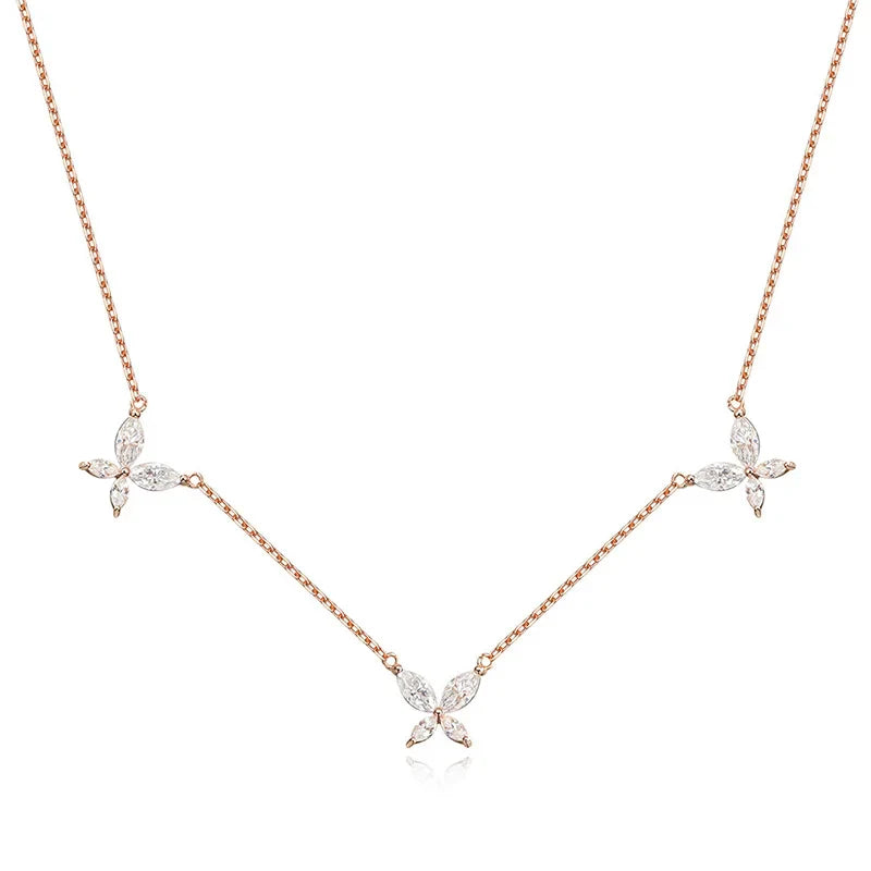 18K Plated Marquise Cut Moissanite Necklace Pendant for Women Girls Gift Lab Diamond Chain 925 Sterling Silver Jewelry