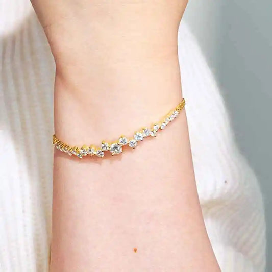 Bracelet en moissanite 5mm, 3.5mm et 2.5mm, bracelets en chaîne réglable en argent sterling 925 certifié pour femme, bijoux minimalistes