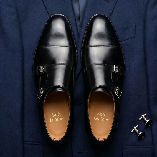 Men's Monk Strap Formal Leather Slip-On Oxfords Designer Party Wedding Dress Shoes